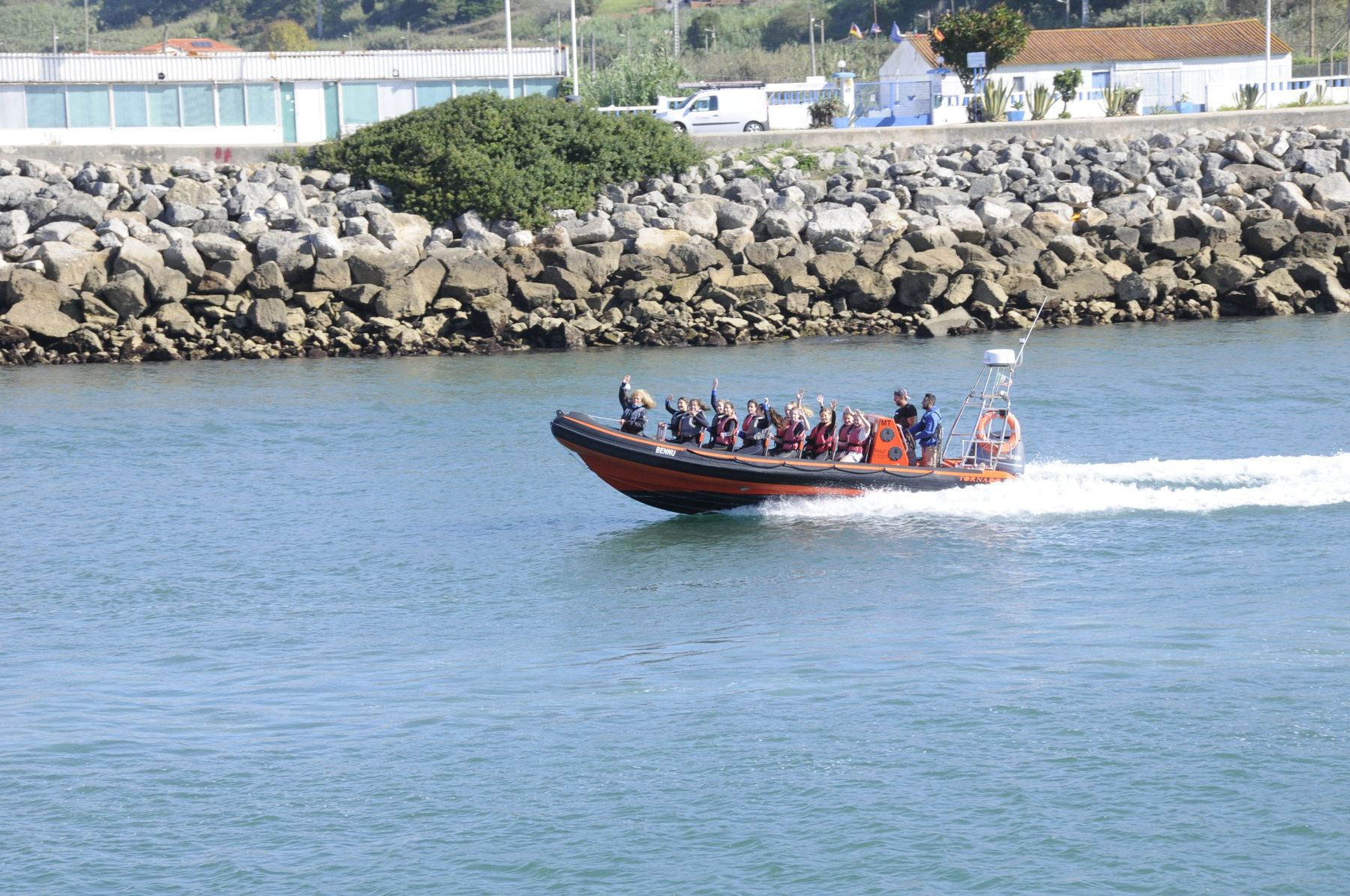 Atlantic Safaris RIB leaving Nazaré harbour