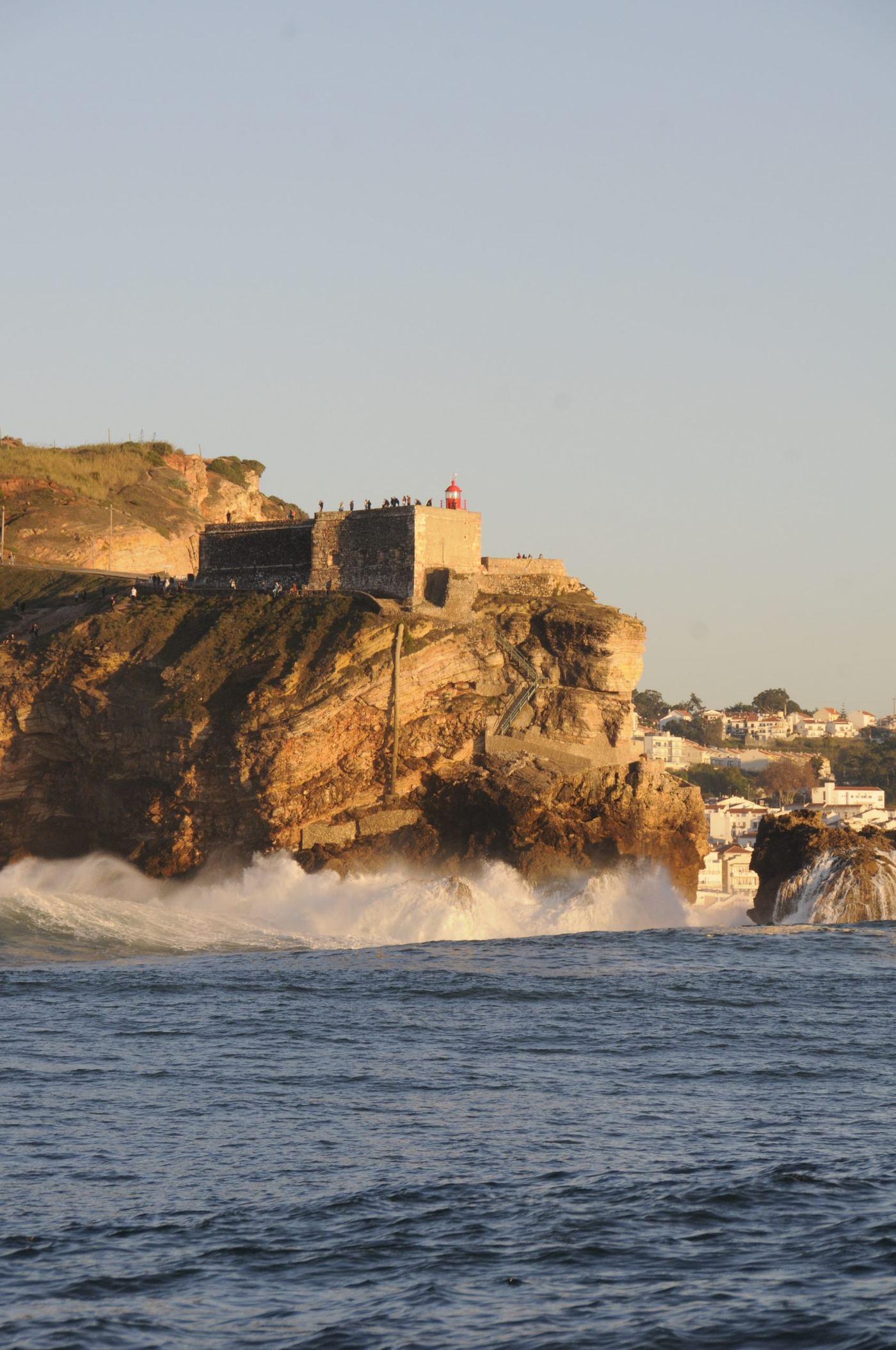 Leaving the Nazaré coastline into the open Atlantic